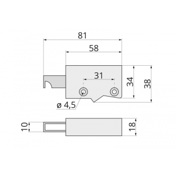 Zawieszka meblowa uniwersalna ZM-282 czarna